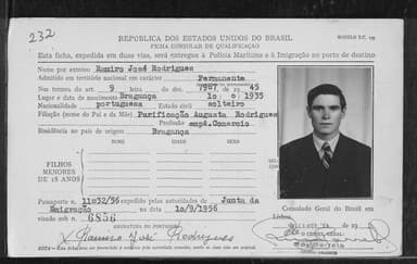 Passaporte de Ramiro José Rodrigues