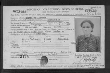 Passaporte de Berta da Alegria