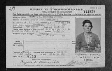 Passaporte de Eugénia da Ascensão Pereira