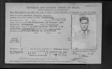 Passaporte de António Joaquim Pereira