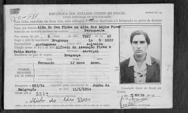 Passaporte de Aida do Céu Pires
