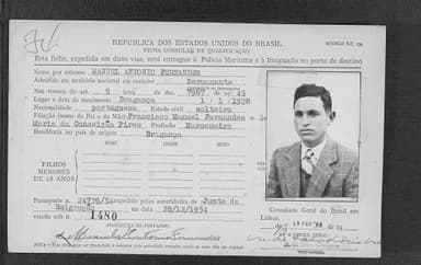 Passaporte de Manuel António Fernandes