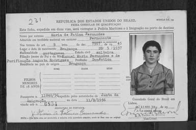 Passaporte de Maria de Fátima Fernandes