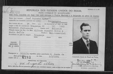 Passaporte de José Augusto Alves