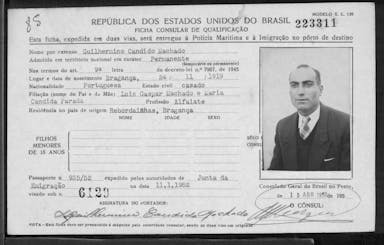 Passaporte de Guilhermino Cândido Machado