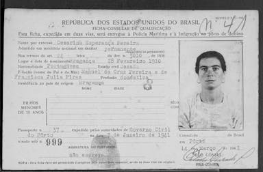 Passaporte de Cesarina Esperança Pereira