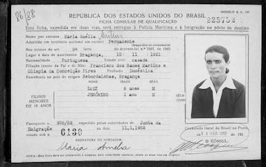 Passaporte de Maria Amélia Martins