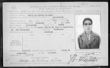 Passaporte de Maria de Fátima da Eira