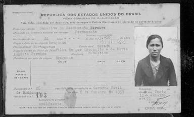 Passaporte de Benedita do Nascimento Pereira